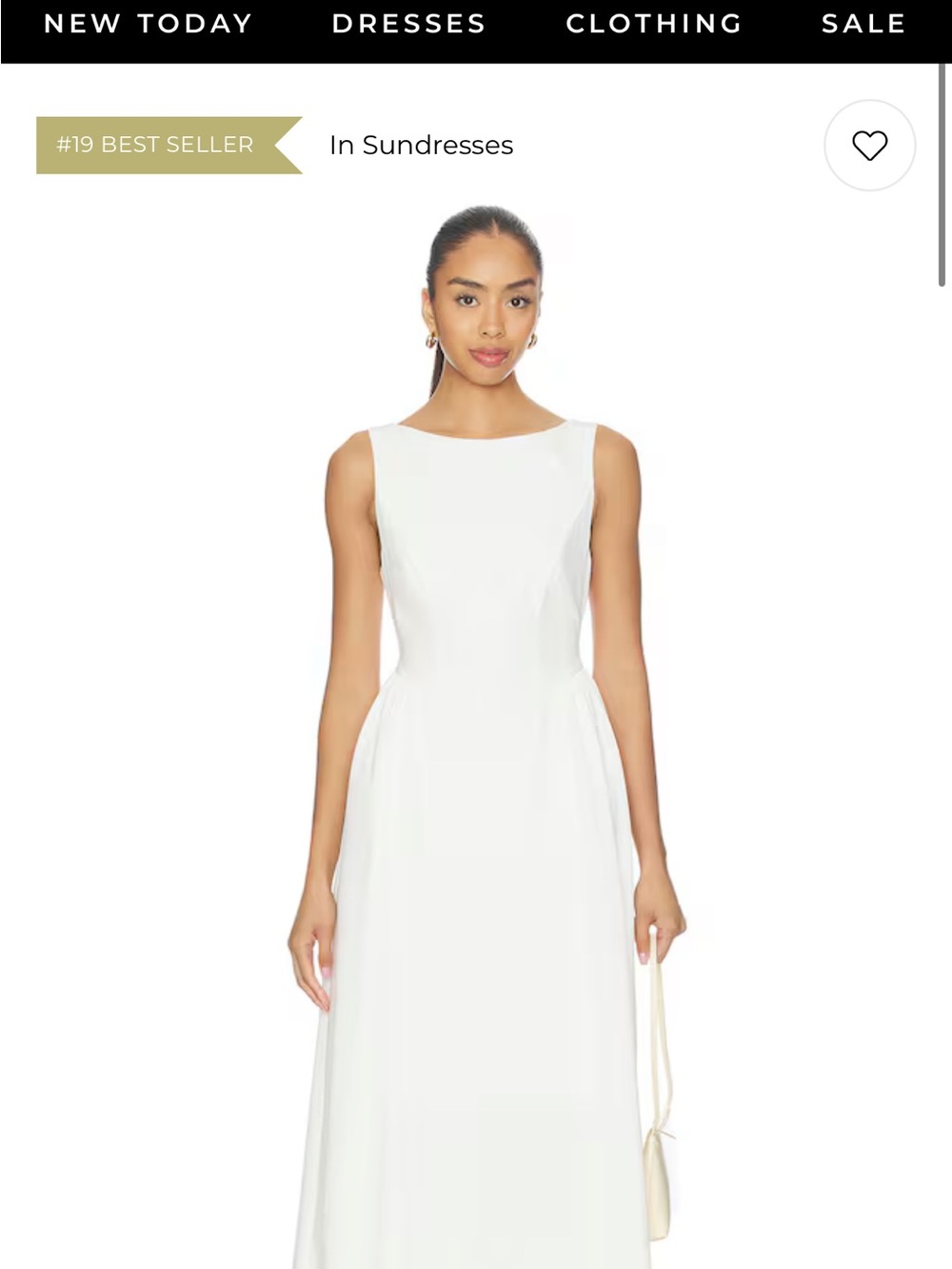 REVOLVE Sleeveless White Midi Dress with Boat Neck